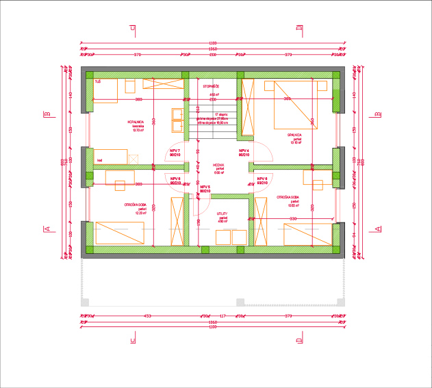 Tloris mansarde, enodružinska hiša Polzela, naselje Arclin, 123 invest Tloris mansarde, enodružinska hiša Polzela, naselje Arclin, 123 invest